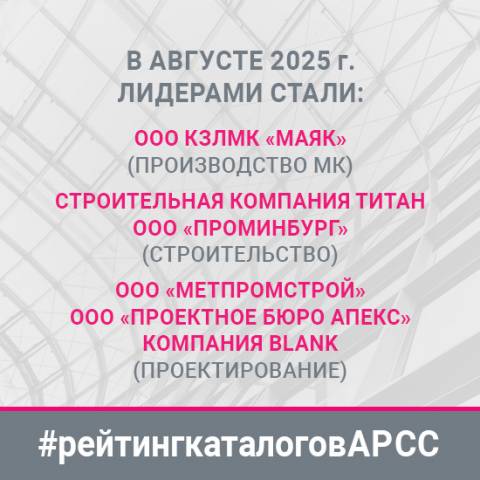 Рейтинг каталогов АРСС за август 2025 года